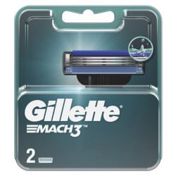 Сменные Кассеты Для Мужской Бритвы Gillette Mach3, с 3 лезвиями, прочнее, чем сталь, для точного бритья, 2 шт - фото