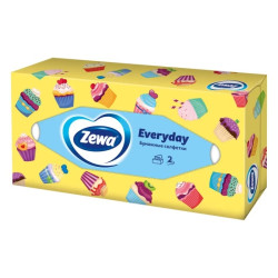Салфетки бумажные 2-хслойные в коробке Zewa Everyday 100 штук - фото