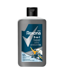 Rexona Гель для душа, умывания и шампунь мужской 3 в 1 Активный уголь 750 мл - фото