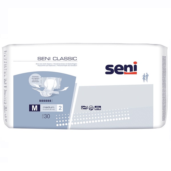 Подгузники для взрослых Seni Classic Medium 2 (75-110см) 30шт - фото