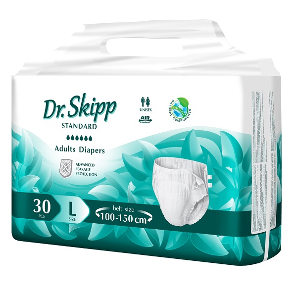 Подгузники для взрослых Dr. Skipp Standart 3 Large (100-150 см) 30 шт - фото