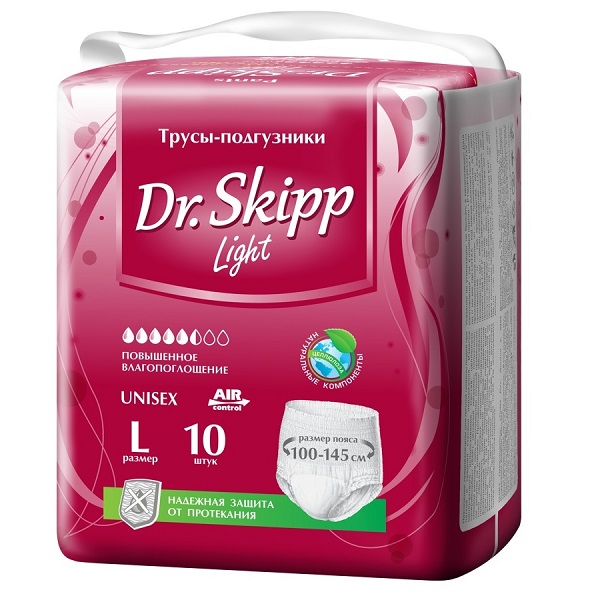 Трусики впитывающие для взрослых Dr. Skipp Adult Pants Light Medium 3 (100-145 см) 10шт - фото