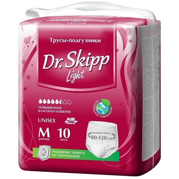 Трусики впитывающие для взрослых Dr. Skipp Adult Pants Light Medium 2 (80-120 см) 10шт - фото