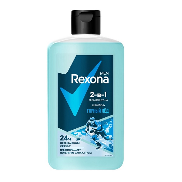 Rexona Гель для душа и шампунь мужской 2 в 1 Горный лед 490 мл - фото