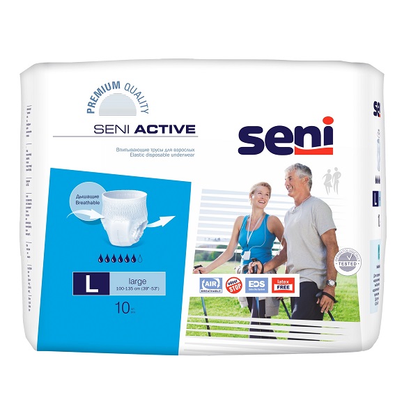 Подгузники-трусики Seni Active Large 3 (100-135 см) 10шт - фото