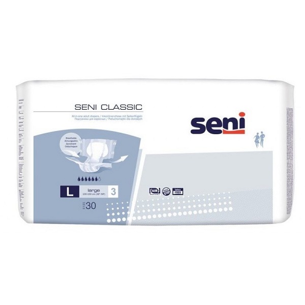 Подгузники для взрослых Seni Classic Large 3 (100-150 см) 30шт - фото