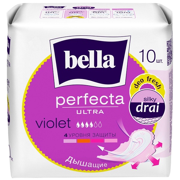 Женские гигиенические прокладки Bella perfecta Ultra violet ультратонкие впитывающие, 10 шт - фото