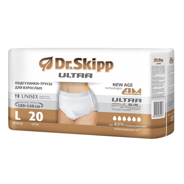 Трусики впитывающие для взрослых Dr. Skipp Adult Pants Ultra Large 3 (100-140 см) 20шт - фото