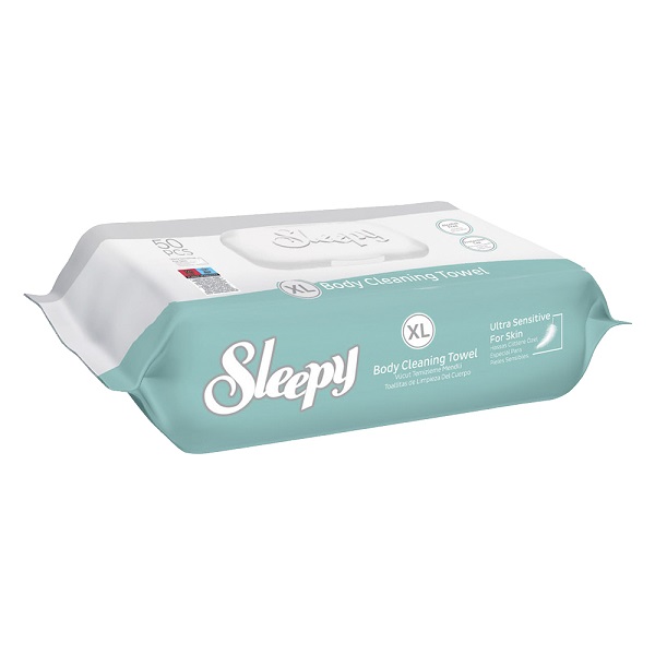 Влажные салфетки для лежачих больных SLEEPY Ultra Sensitive (30*27см) для чувствительной кожи, XL, 50 шт - фото