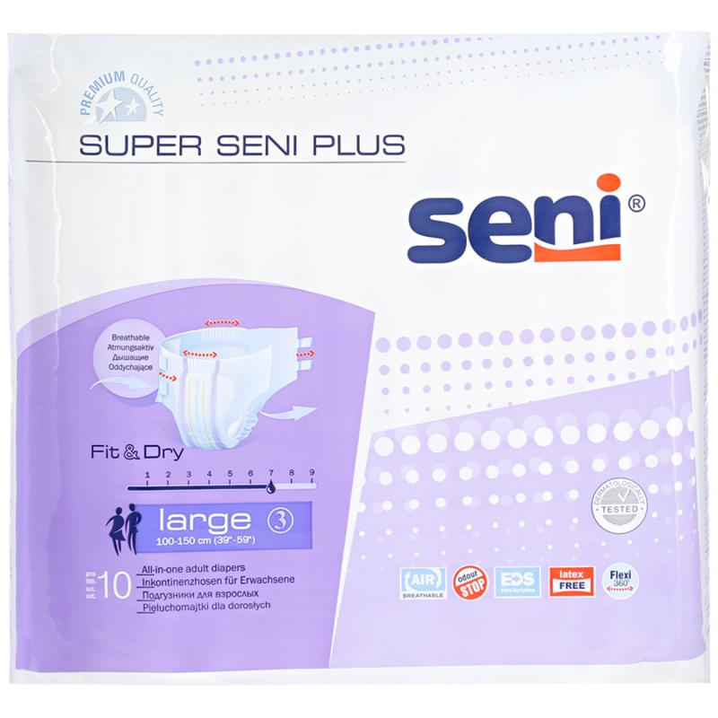 Подгузники для взрослых Super Seni Plus Large 3 (100-150 см) 10 шт - фото