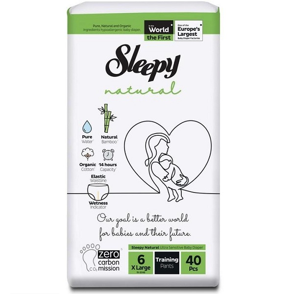 Подгузники-трусики Sleepy Natural 2x Jumbo Extra Large (15-25 кг) 40 шт - фото