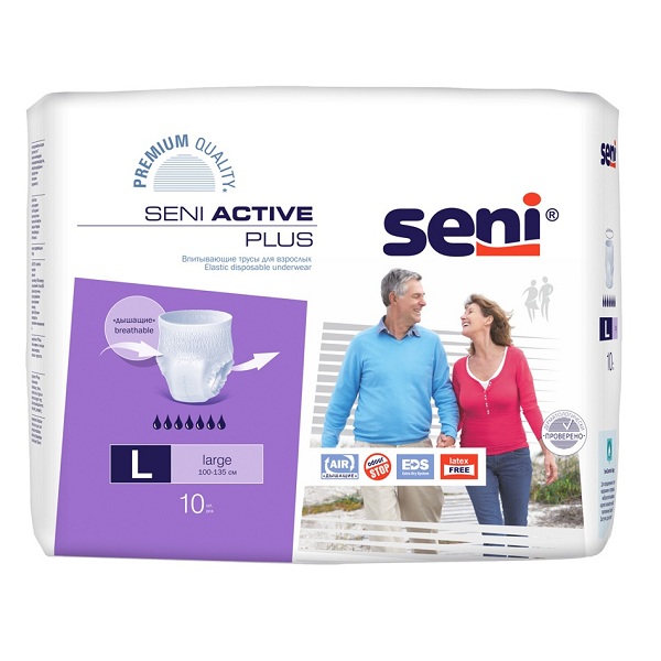 Трусики впитывающие Seni Active Plus Large ( 100-135 см) 10 шт - фото