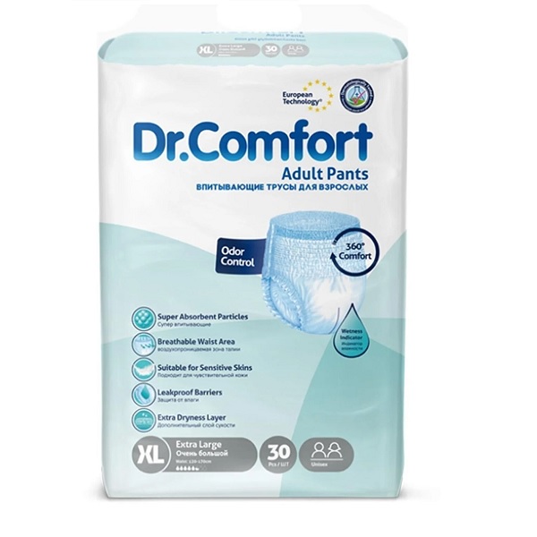 Трусики впитывающие Dr.Comfort Extra Large 4 (120-170 см) 30шт - фото